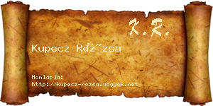 Kupecz Rózsa névjegykártya