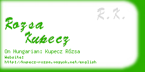 rozsa kupecz business card